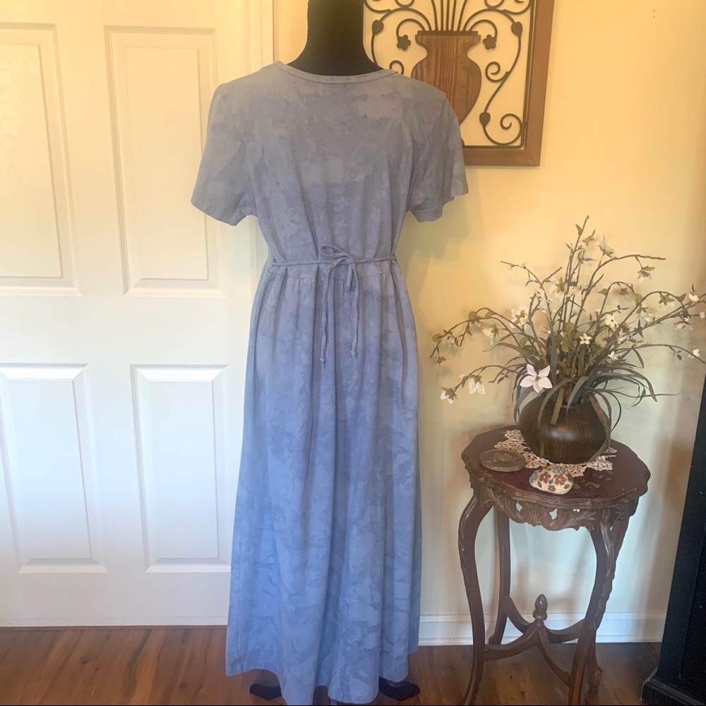 Vintage Cactus Bay Women’s Blue Apparel Scoop Neck Maxi Dress Size Large - Picture 9 of 9